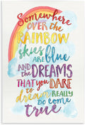 Rainbow Lyrics and Cloud, 13 x 19 Inch Mounted Print on Wall Plaque