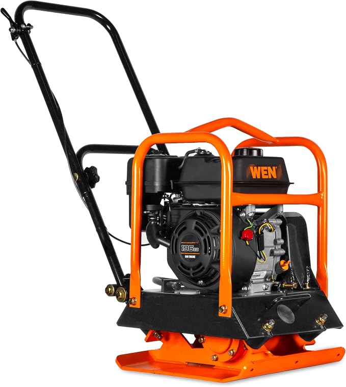 WEN 6.5HP 196cc Plate Compactor with Wheels and 3350-Pound Compaction Force (56096)