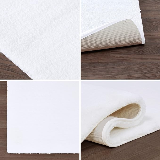 Madison Park Marshmallow Super Soft & Absorbent Bath Rug, 20 x 30, White | Non slip Backing, Spa Quality Luxurious Plush Bath Mat for Bathroom, Quick Dry, OEKO TEX