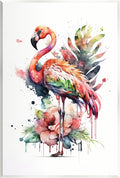 Modern Splash Flamingo Floral, 13 x 19 Inch Mounted Print on Wall Plaque | Stupell Industries · By LSR Design Studio · Ready to hang · Tropical floral charm for any room · Made in USA