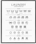 'Minimal Laundry Cleaning Symbols'| Framed Giclee Art | Stupell Industries | Black, 11 x 14 Inches, Easy to Hang and Sturdy, Made in USA, by Martina Pavlova