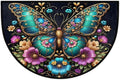 Pretty Butterfly Half Round Door Mat Semi Circle Rug Half Moon Doormat | Pretty Butterfly Soft Washable Welcome Entrance Mat for Outdoor Indoor Floor Bedroom Bathroom Home Kitchen Festival Decor