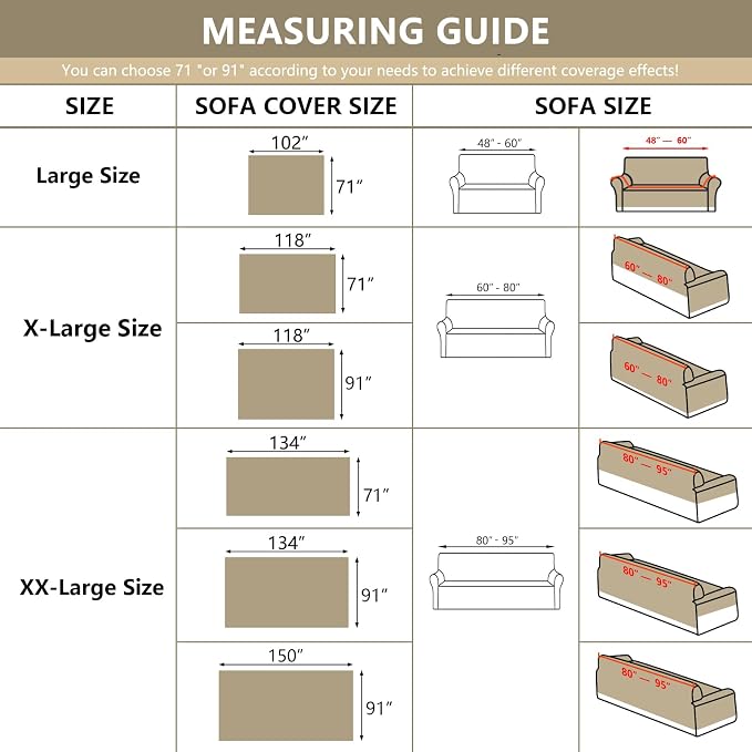 MYSKY HOME Couch Cover for 3 Cushion Sofa, Super Soft Boho Couch Covers for Dogs Washable, Jacquard Slipcover Furniture Protector for Living Room, 91" x 118", Khaki Curve