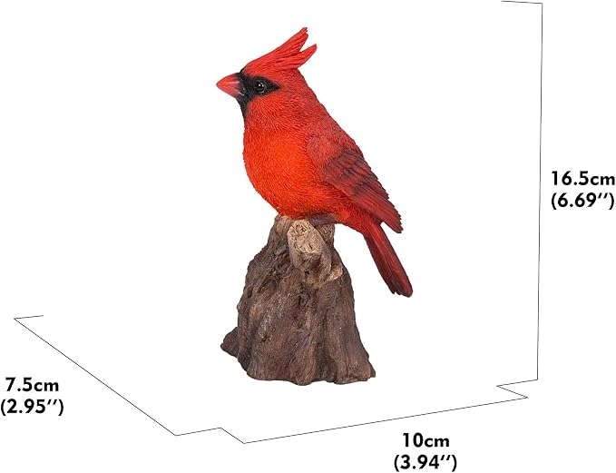 Tocca Hi-Line Gift Motion Activated Singing Cardinal Standing ON Stump, Red