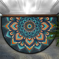 Ethnic Mandala Half Round Door Mat Semi Moon Rug Fireplace Carpet Area Rugs | Ethnic Mandala Non Slip Absorbent Half Circle Mat Carpet for Indoor Outdoor Patio Kitchen Bathroom Entryway Home Decor