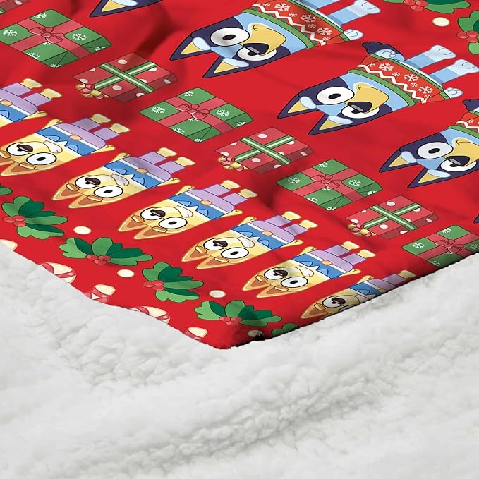 Northwest Bluey Silk Touch Sherpa Throw Blanket, 50" x 60", Christmas Sweater