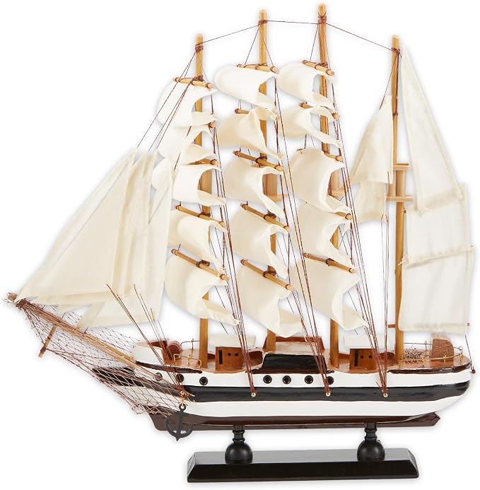 Zingz & Thingz Ahoy Collection Wooden Passat Ship Model, 13x2.75x12