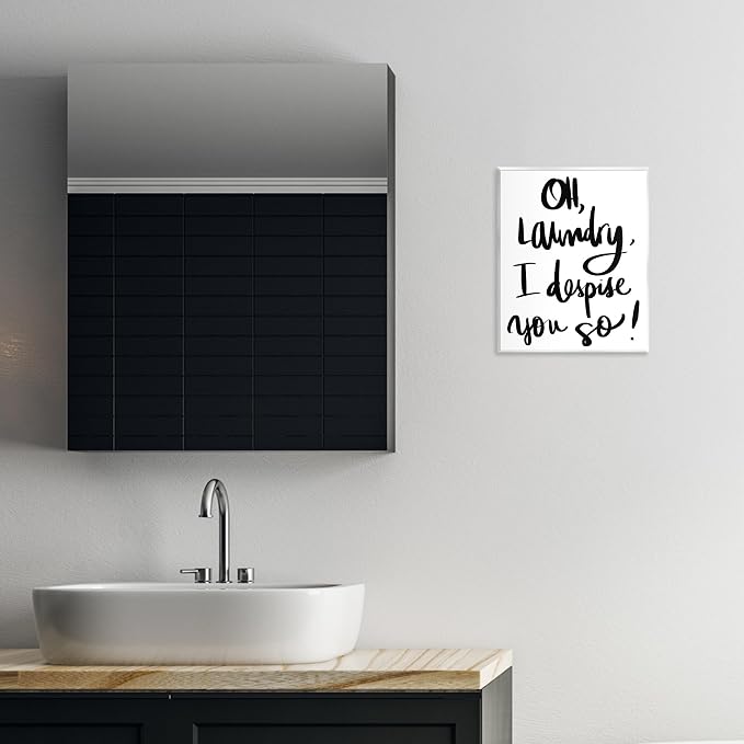Stupell Industries 'Laundry I Despise You', Wall Plaque Art, 11 x 14 Inches, Easy to Hang and Sturdy, Made in USA, by SD Graphics Studio | Stupell Industries | 11 x 14 Inches, Easy to Hang and Sturdy, Made in USA, by SD Graphics Studio