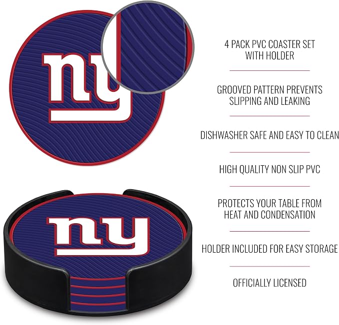 Rico Industries NFL Football Classic Favorites: PVC Coaster Set (4-Pack)