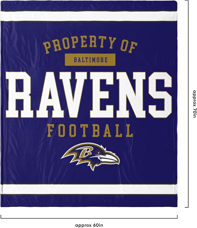 FOCO Baltimore Ravens NFL Team Property Of Sherpa Fleece Blanket