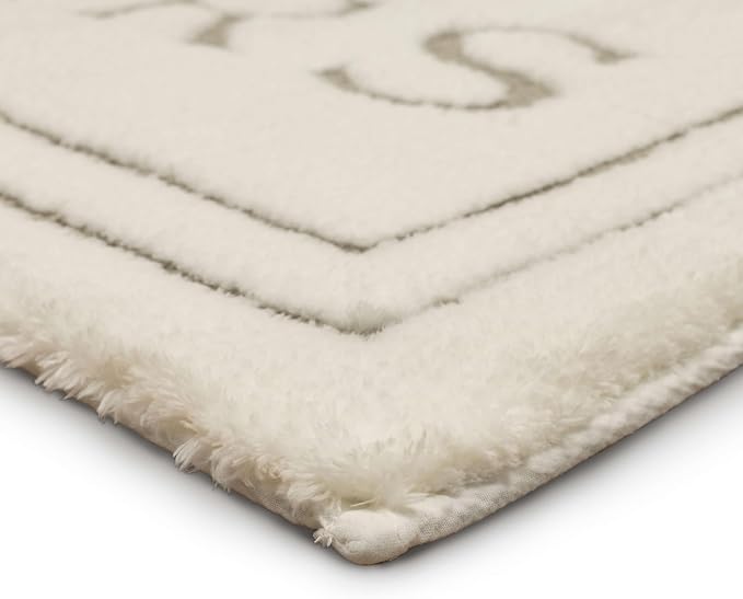 Mohawk Home Hers Casual Novelty; Solid Ivory 1' 5" X 2' Bath Mat Perfect for Bathroom