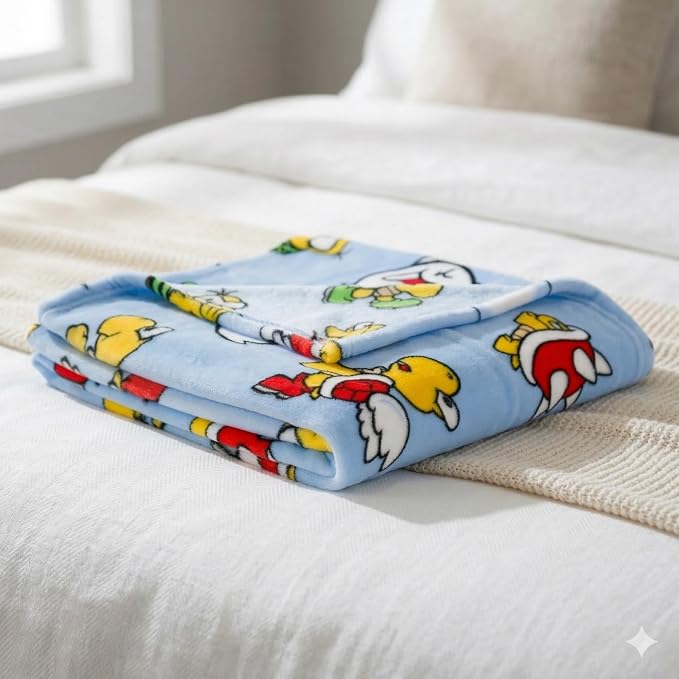 Super Mario Gaming Throw Blanket 70 in x 50 in – Kids Soft Cozy Plush for Couch, Bed & Travel, Featuring Lakitu, Spiny, Boo & Koopa (Officially Licensed Product) by Franco