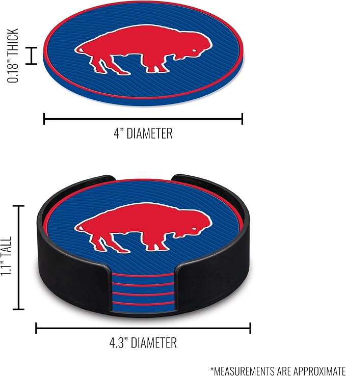 Rico Industries NFL Football Classic Favorites: PVC Coaster Set (4-Pack)