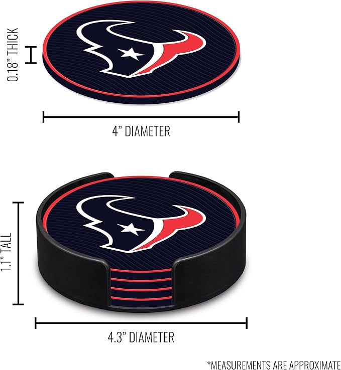 Rico Industries NFL Football Classic Favorites: PVC Coaster Set (4-Pack)