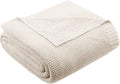 INK+IVY Bree Knit All Season Blanket for Summer, Full/Queen, Ivory | Ultra Soft, Acrylic, Breathable Fabric for Bed or Couch, Lightweight, OEKO-TEX Certified