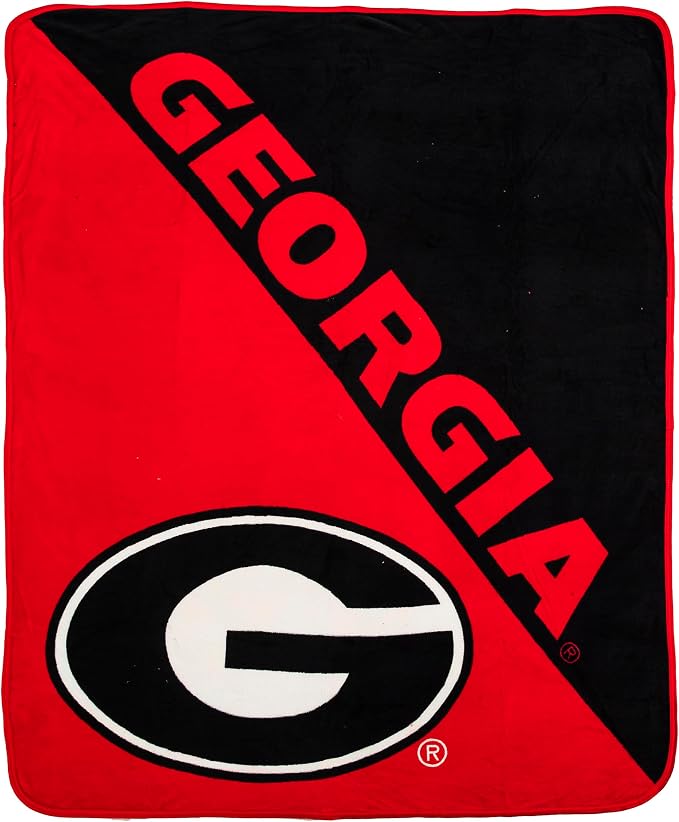 Northwest NCAA Georgia Bulldogs Micro Raschel Throw Blanket – 46" x 60" – Halftone Design – Soft Warm Stadium Blanket