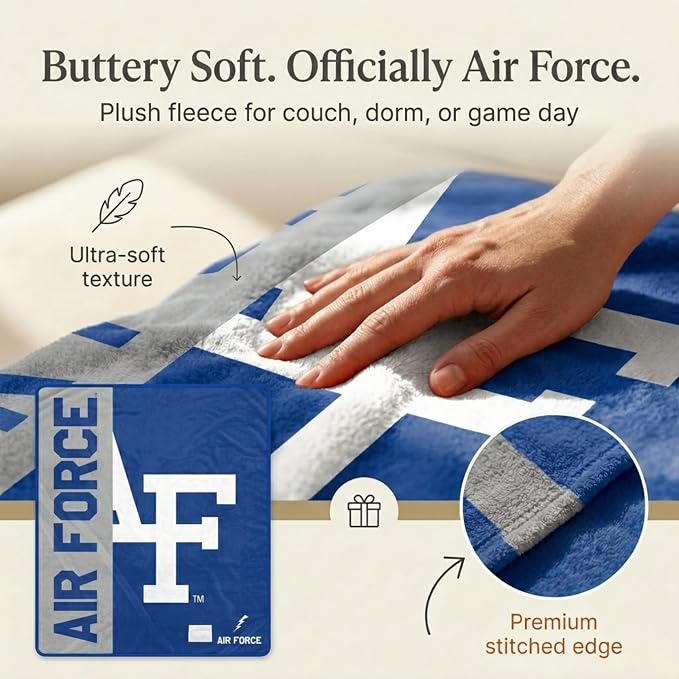 Proformance Home NCAA Air Force Falcons Endzone Ultra Soft Tailgate Throw
