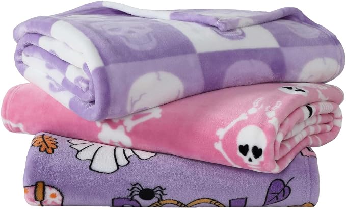 Betsey Johnson - Blanket, Buttery-Soft Throw Blanket for Couch or Bed, Boldly Plush & Oversized Bedding (Yoga Skeleton Pink, 50" x 70")