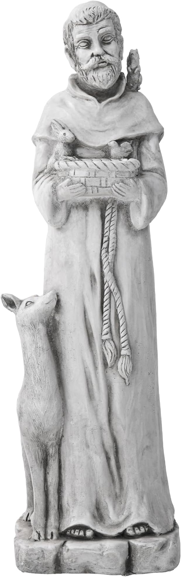 36.2" St Francis Garden Statue,Outdoor Catholic Sculpture | Large Religious Christian Figurine Decor for Prayer and Meditation,Weatherproof Durable Mgo , Patron Saint of Animals