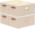 Yawinhe Collapsible Fabric Storage Bins,15.0x9.8x8.3in,Beige,4-Pack | Foldable Storage Baskets for Shelves, Closet Boxes for Organization, Washable Closet Organizer for Towels, Canvas Bins