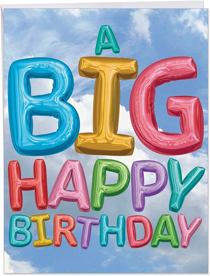 The Best Card Company - 4 Birthday Cards Bulk Bundle (8.5 x 11 Inch) - Jumbo Greeting Cards w/Envelopes - From a Group