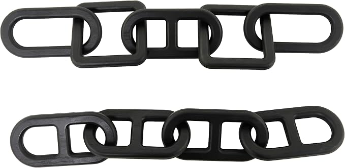 CosmoLiving by Cosmopolitan Wood Chain Decorative Sculpture Home Decor Statues, Set of 2 Accent Figurines 27", 25" W, Black