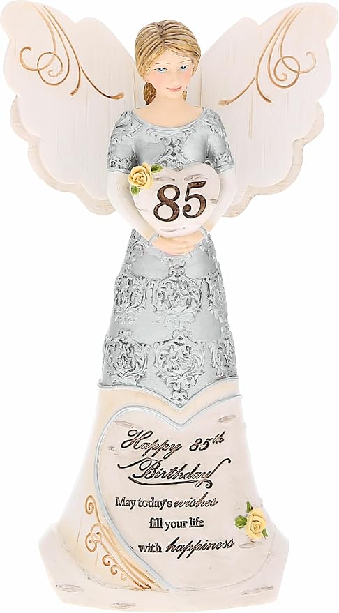 Pavilion Gift Company - Happy 85th Birthday - 6" Angel Figurine Religious Best Friend Bestie BFF God Jesus Lover Christian Christ Gift Present