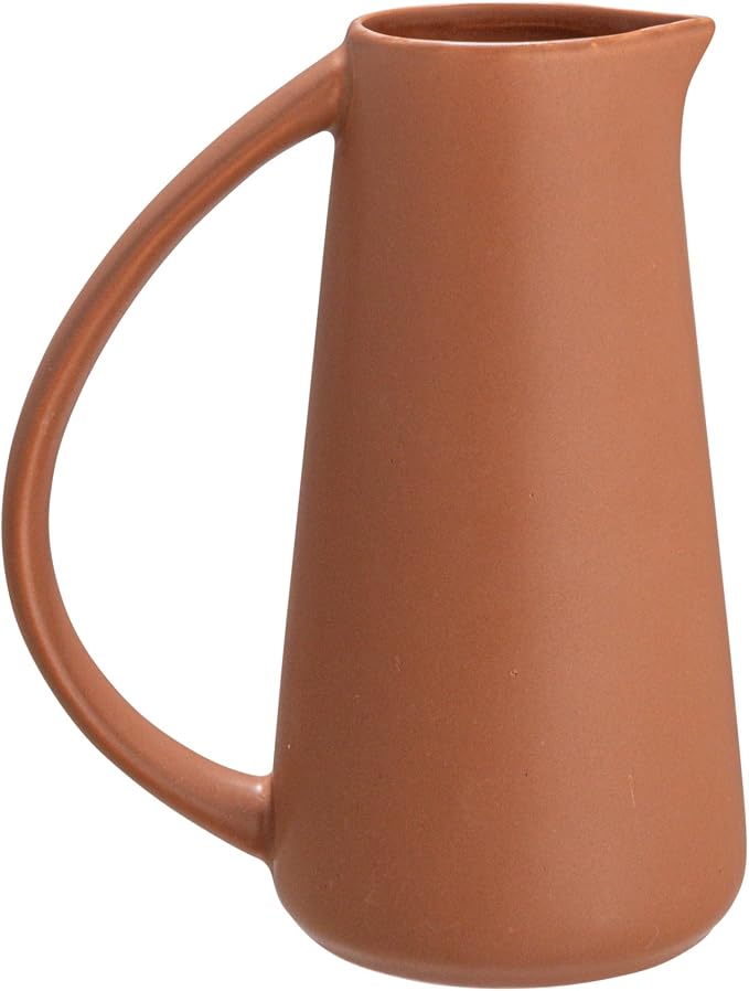 Bloomingville Modern Stoneware Pitcher, Matte Terracotta