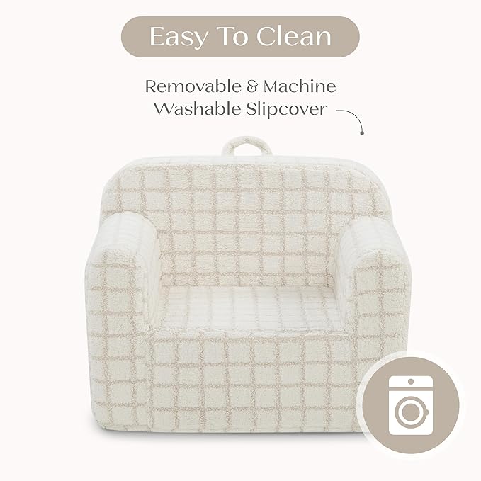 Delta Children Checkered Cozee Chair, Cream