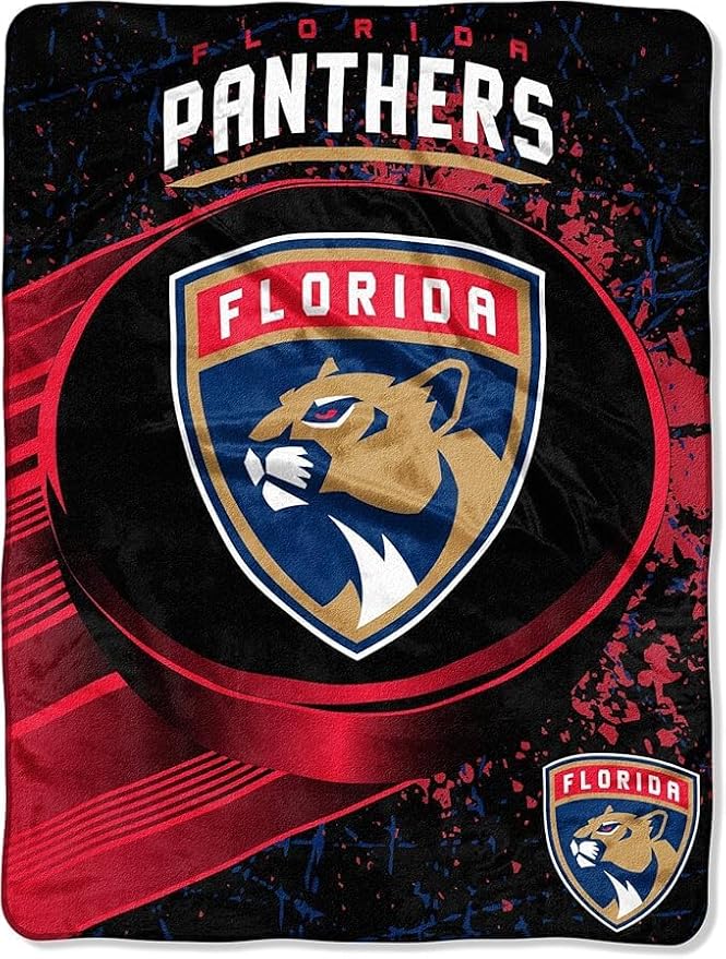 Northwest Officially Licensed NHL Florida Panthers Ice Dash Micro Raschel Throw Blanket, 46" x 60", Multi Color