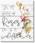 Stupell Industries Be a Wildflower Cursive Typography XXL Stretched Canvas Wall Art, 30 x 1.5 x 40, Proudly Made in USA | Stupell Industries · By Lil' Rue · Ready to hang · Cottage and rustic charm · Made in USA