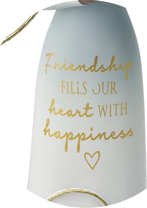 Pavilion Gift Company Friendship Fills Our Heart with Happiness-7.5 Inch African American Bunny Collectible Resin Angel Figurine, White