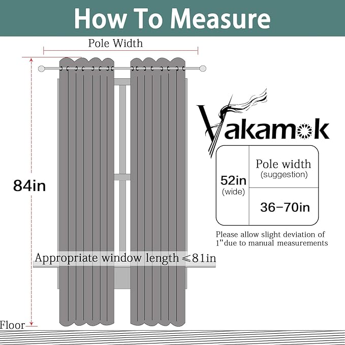 Yakamok Navy Blue 100% Blackout Curtains Energy Saving Thermal Insulated 2 Thick Layers Completely Blackout Drapes with Black Liner for Bedroom (52Wx84L, Navy Blue, 2 Panels)