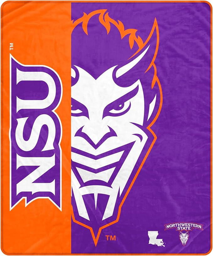 Proformance Home NCAA Northwestern State Demons Endzone Ultra Soft Tailgate Throw