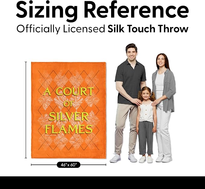 Sarah J. Maas A Court of Silver Flames Silk Touch Throw Blanket, 46 x 60 in | Silky-soft lightweight comfort for sofas, travel, and everyday lounging