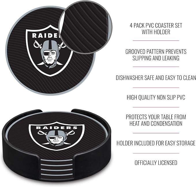Rico Industries NFL Football Classic Favorites: PVC Coaster Set (4-Pack)
