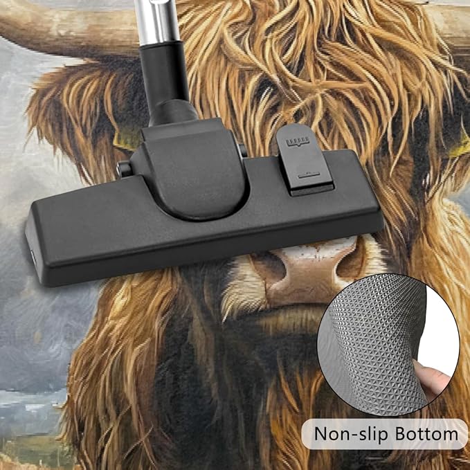 Half Round Door Mat Animal Highland Cow Anti-Slip Semi Circle Rug 24X36 Indoor Door Mat Half Moon Bath Mats, Washable Decorative Welcome Floor Mats for Kitchen Bathroom Hearth Fireplace,A-1208