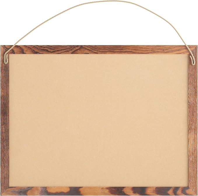 Flash Furniture Rustic Wall Mount Linen Board, for Home, Office, School, Comes with Wood Push Pins, 18" x 24", Torched Brown