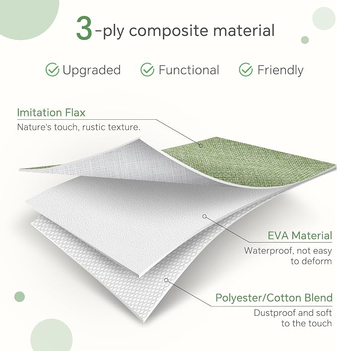 FinishingBo 11x11 Cube Storage Bins 6 Pack, Fabric Basket with Handles | Foldable Storage Cubes, PU Leather Handles,Closet Storage, White Green