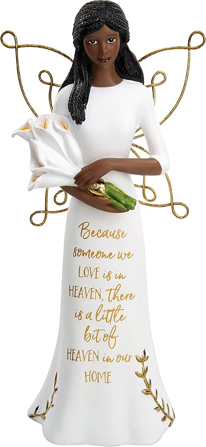 Pavilion - Because Someone We Love is in Heaven - 7.5 Inch Collectible in Memory Ebony Angel Figurine