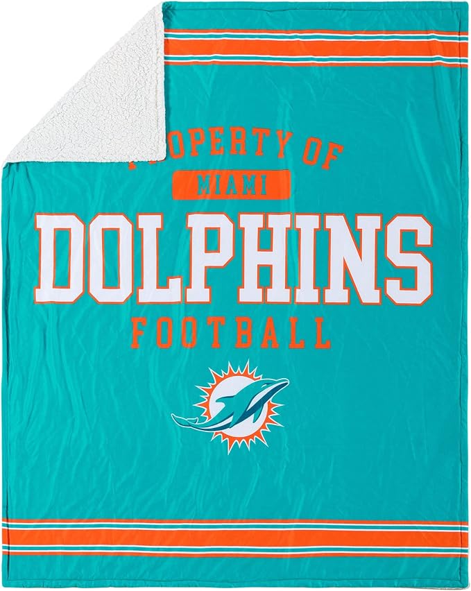 FOCO NFL Unisex-Adult NFL Team Logo Property 60" x 50" Sherpa Plush Throw Blanket