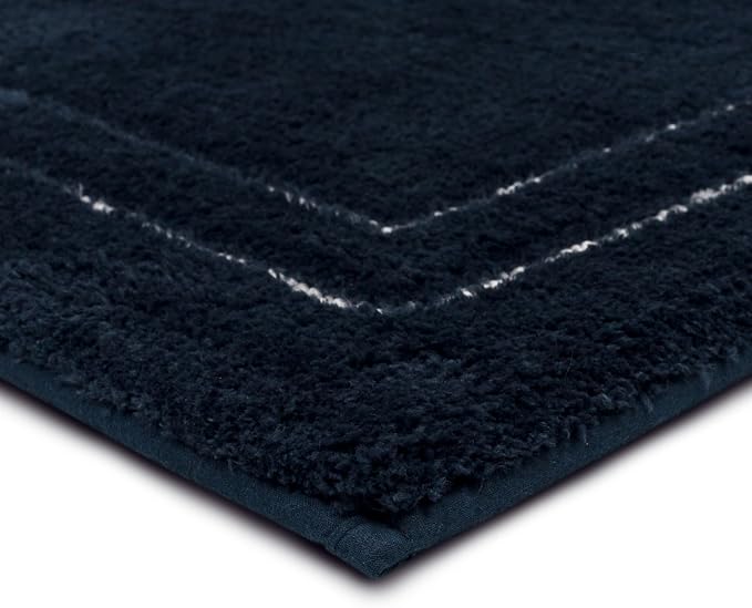 Mohawk Home Corona Casual Geometric Navy Blue 2' X 3' 4" Machine Washable Bath Mat Perfect for Bathroom