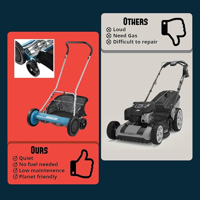 American Lawn Mower 2002-20 20" 5-Blade Reel Mower with Grass Catcher
