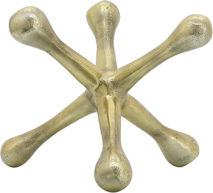 Modern Decorative Sculpture Figurine - Home Accent for Living Room Decor or Bathroom Decor - Elegant Statement Ornament for Shelf or Coffee Table Styling in Office or Any Room - 6", Gold & Metallic