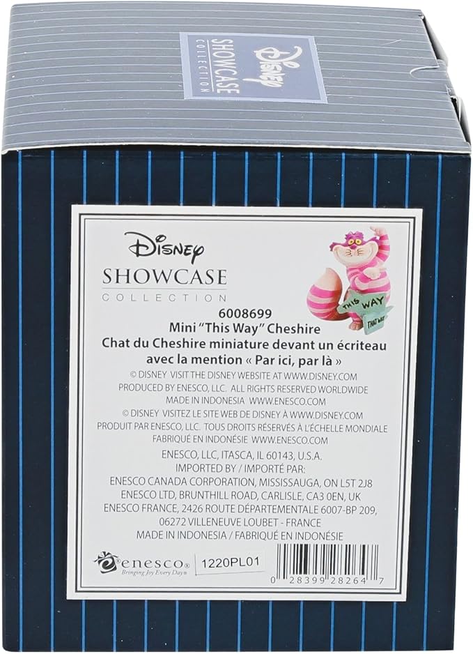 Enesco Disney Showcase Alice in Wonderland Disney Showcase Cheshire Cat This Way Miniature Figurine, 3.35 Inch, Multicolor