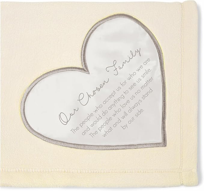 Pavilion Gift Company - Chosen Family Royal Plush Blanket, The Comfort Blanket, Throw Blanket for Couch, Soft Fluffy Sofa Bed Blanket, 1 Count, 50 x 60 Inches, Cream