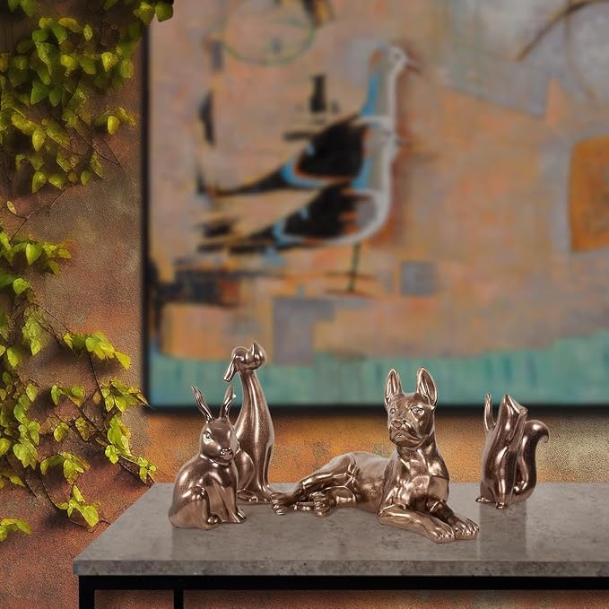 Howard Elliott Collection Chipmunk Sculpture, Antique Brass Ceramic Figurine with Metallic Finish, Decorative Accent for Shelf, Table & Living Room Home Decor Display, 7.25 x 4.5 Inch
