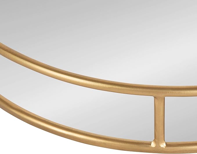 Kate and Laurel Felicia Modern Glam Metal Nesting Trays | Decorative Round Shape with Handles and Mirror Surface, Set of 2, Gold