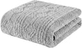 Superior Fleece Boho Jacquard Blanket, Decorative Blankets for Bedroom, Sofa, Fuzzy, Plush, Fluffy, Soft, Cute Room Decor, Beautiful Cover, Comfort Essentials, Arctic Collection, Full/Queen, Platinum