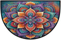 Lotu Half Round Door Mat Semi Moon Rug Fireplace Carpet Area Rugs | Abstract Mandala Non Slip Absorbent Half Circle Mat Carpet for Indoor Outdoor Patio Kitchen Bathroom Entryway Home Decor
